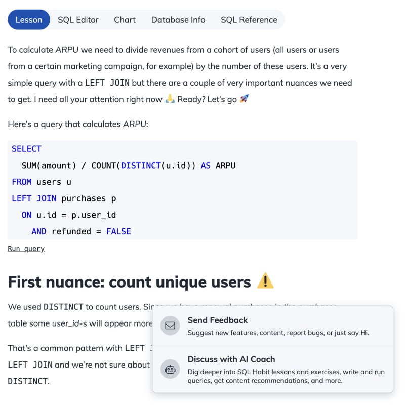 Get Quick Help with SQL Habit Content